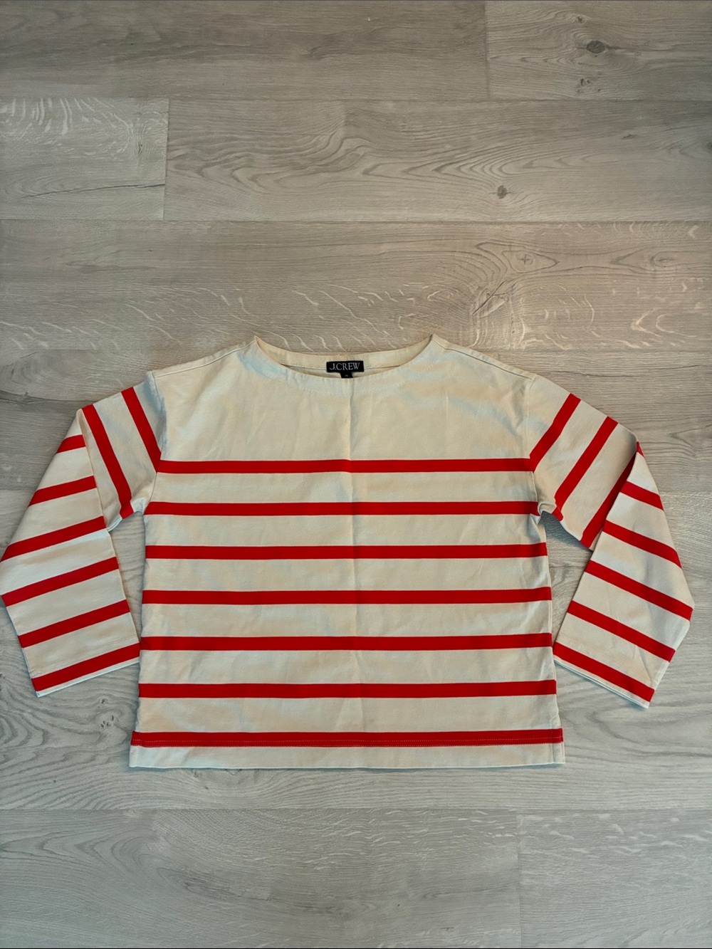 J. Crew Classic Mariner Cloth Boatneck T-shirt in Stripe XS CI036